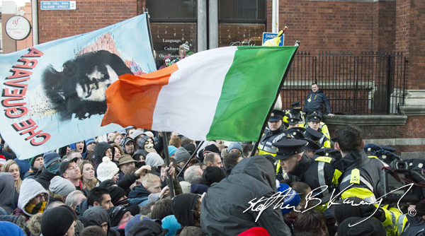 Protestors gather to protest the incoming water charges. Dublin, Ireland. 10th December 2014